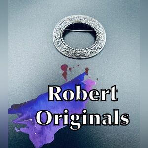 Vintage Robert Originals Silver Tone Oval Brooch